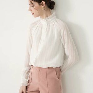 Summer palace temperament white shirt